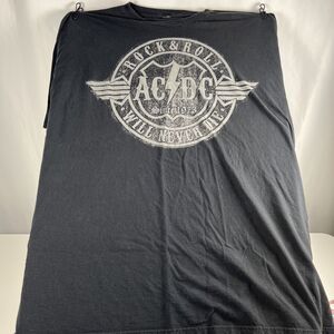 AC/DC Men's Graphic Tee 'Rock & Roll Will Never Die’ Size 4XL Black